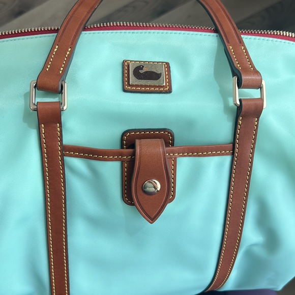 Dooney & Bourke Handbags - Teal Dooney & Burke Nylon Tote with Key Fob. New with tags!